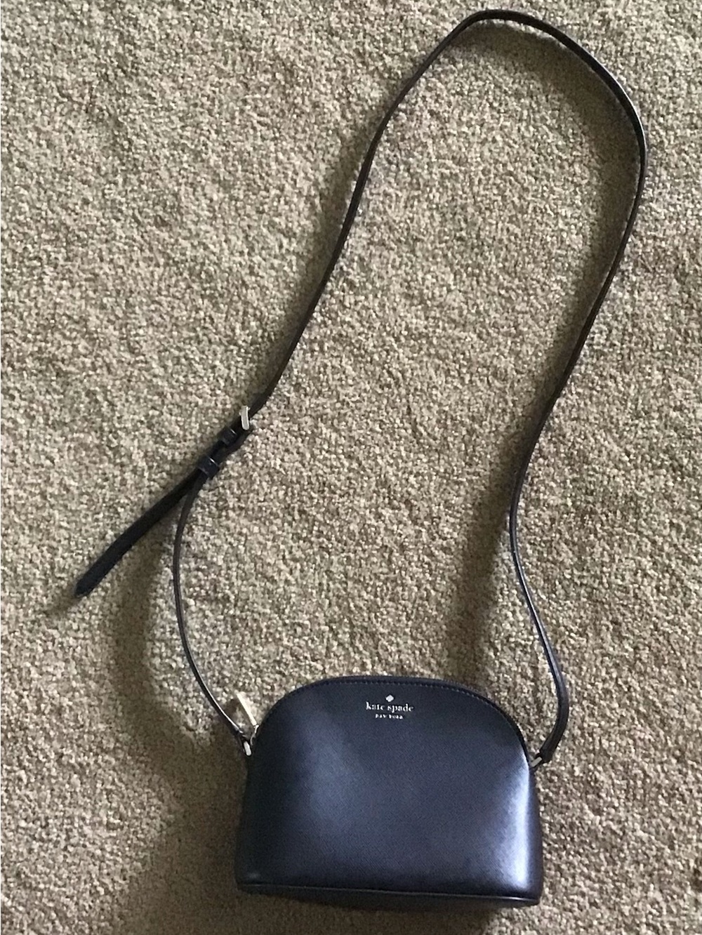 Kate Spade Black Leather Crossbody Bag with Adjustable Strap NWOT